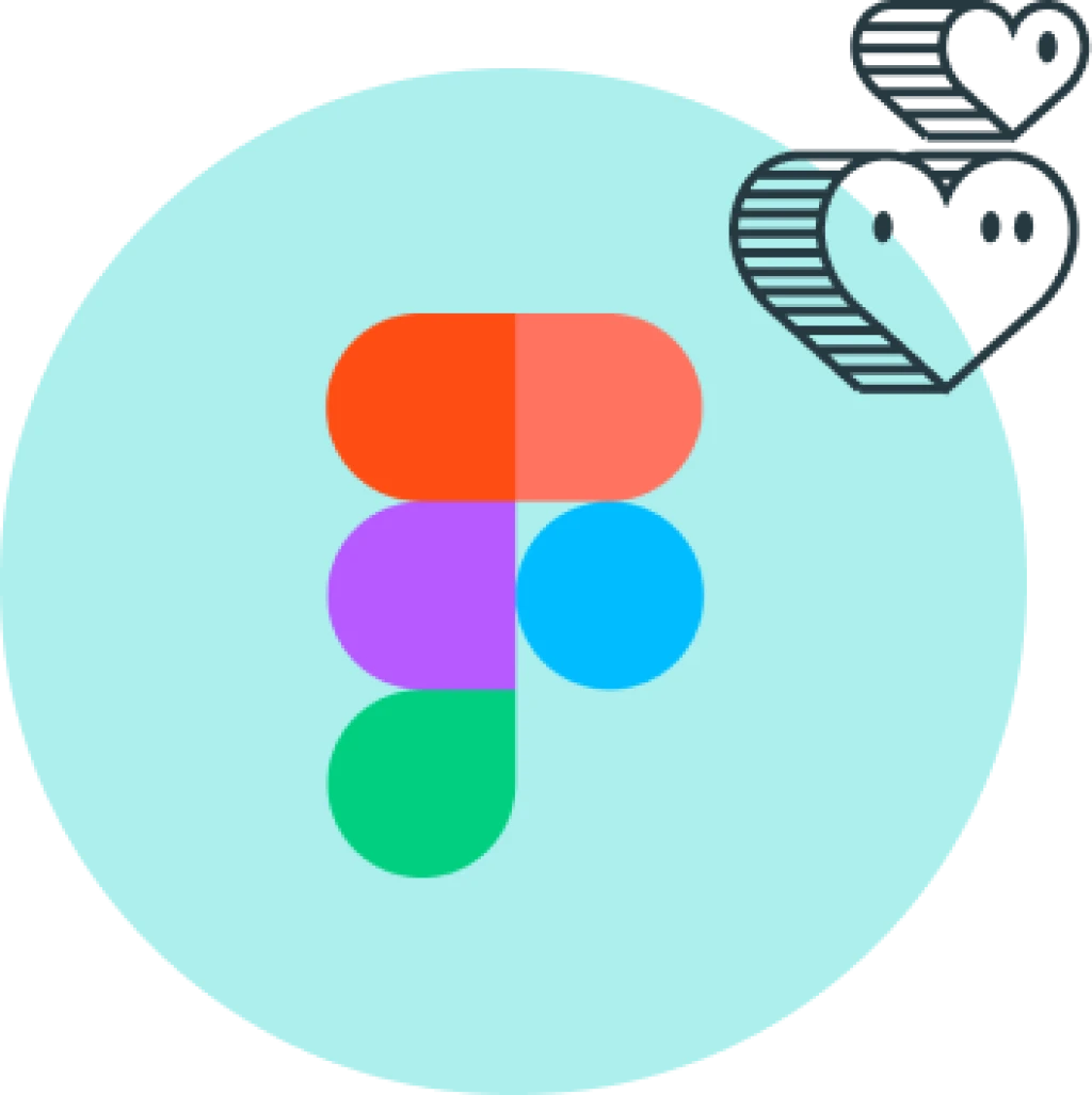 Logo Figma mit Herzen