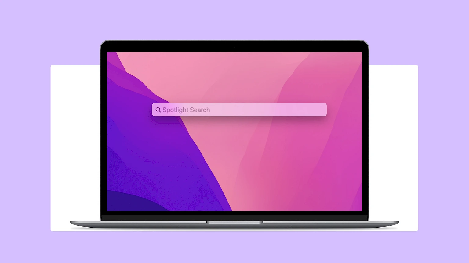 Laptop mit Spotlight Suchfunktion