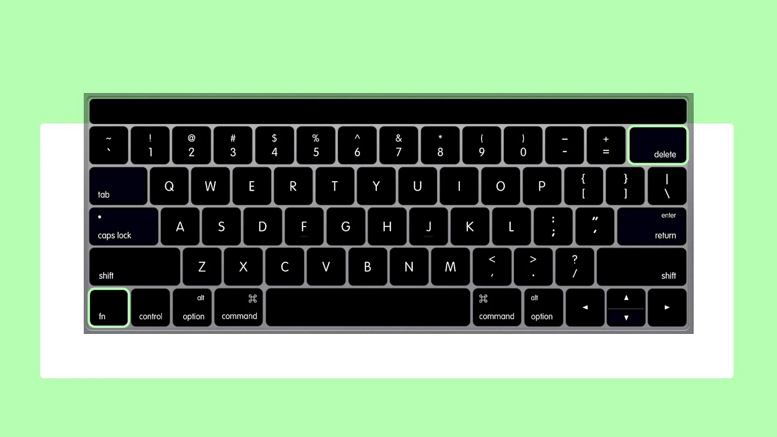 schwarze Tastatur mit Shortcut fuer loeschen