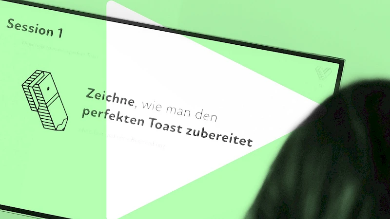 Präsentationsfolie mit dem Titel Session 1 und der Aufgabe 