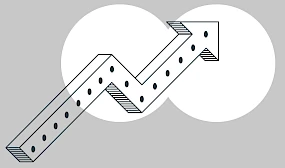 Illustration eines nach oben zeigenden Pfeils im Verdino-Style