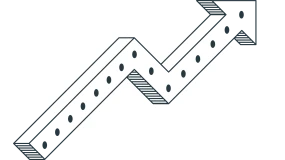 Illustration eines nach oben zeigenden Pfeils im Verdino-Style