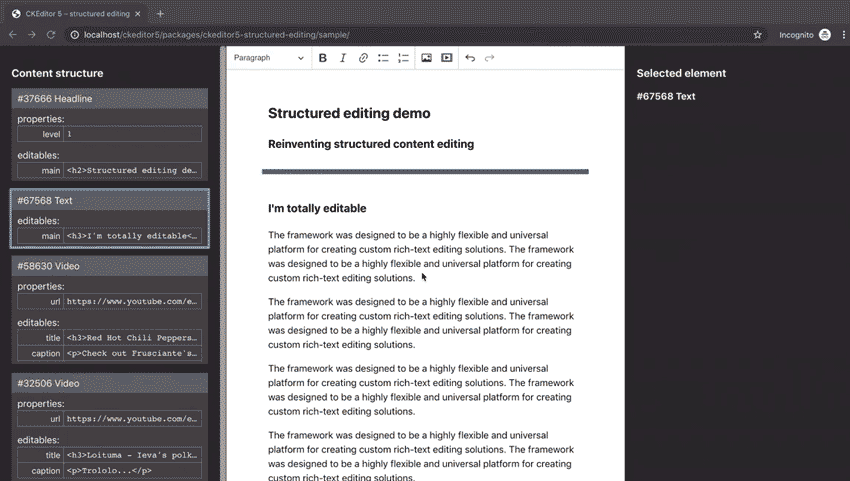 NEOS CKEditor Content strukturieren und bearbeiten