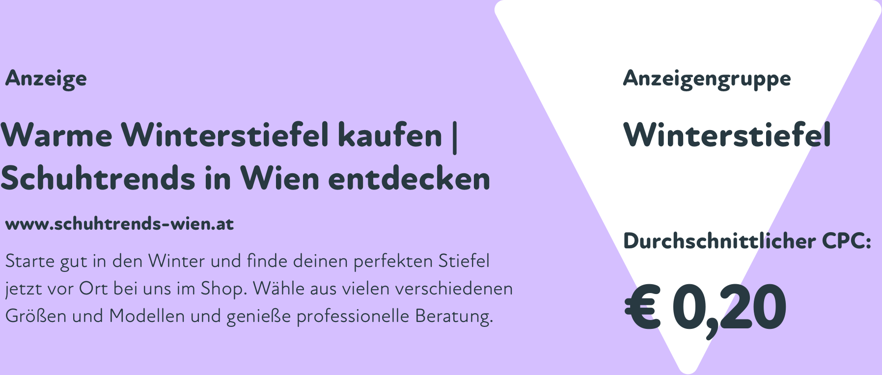 Klickpreise fuer Winterstiefel Anzeige