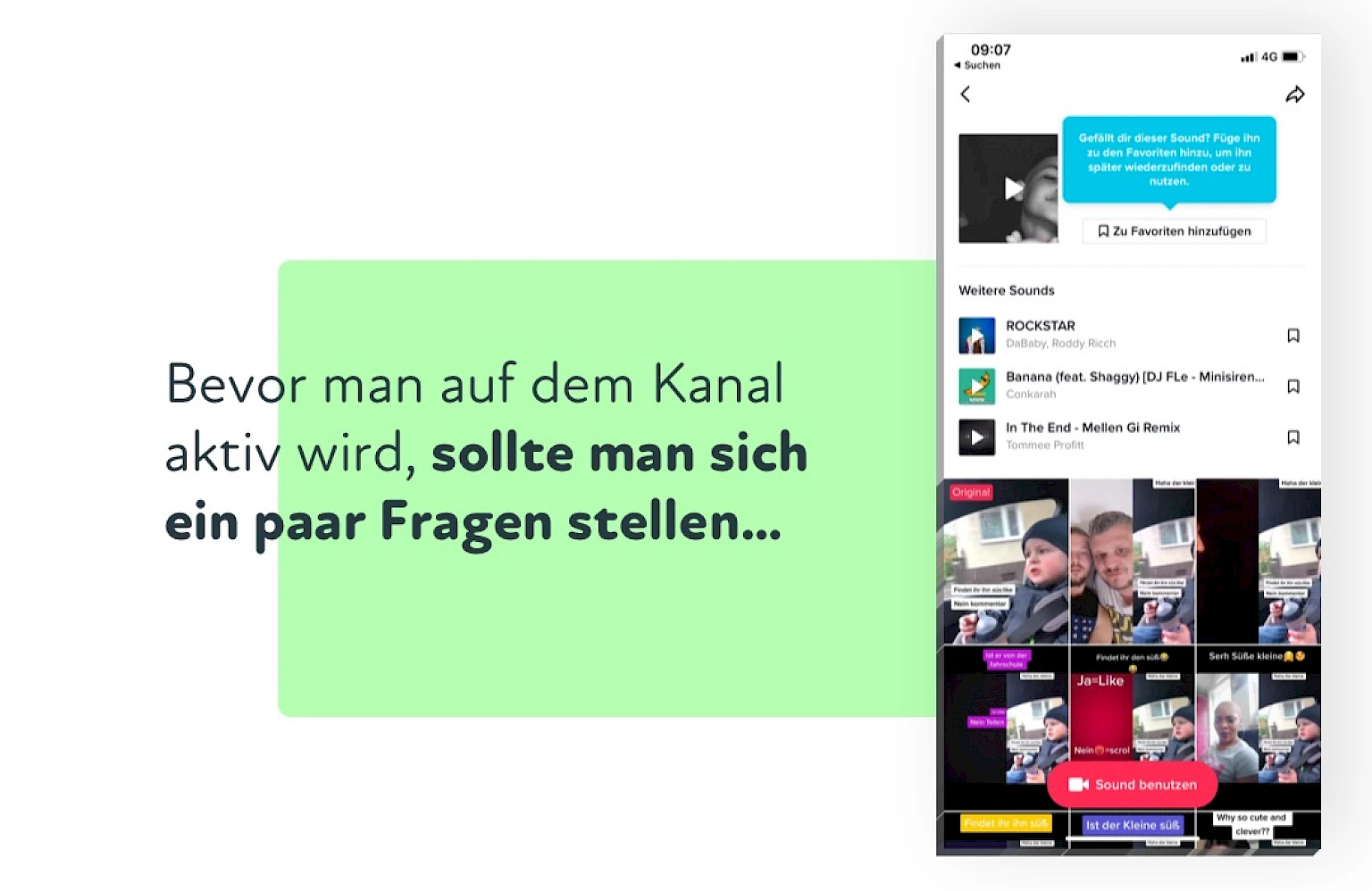 Auf TikTok Sound Favoriten hinzufuegen und benutzen