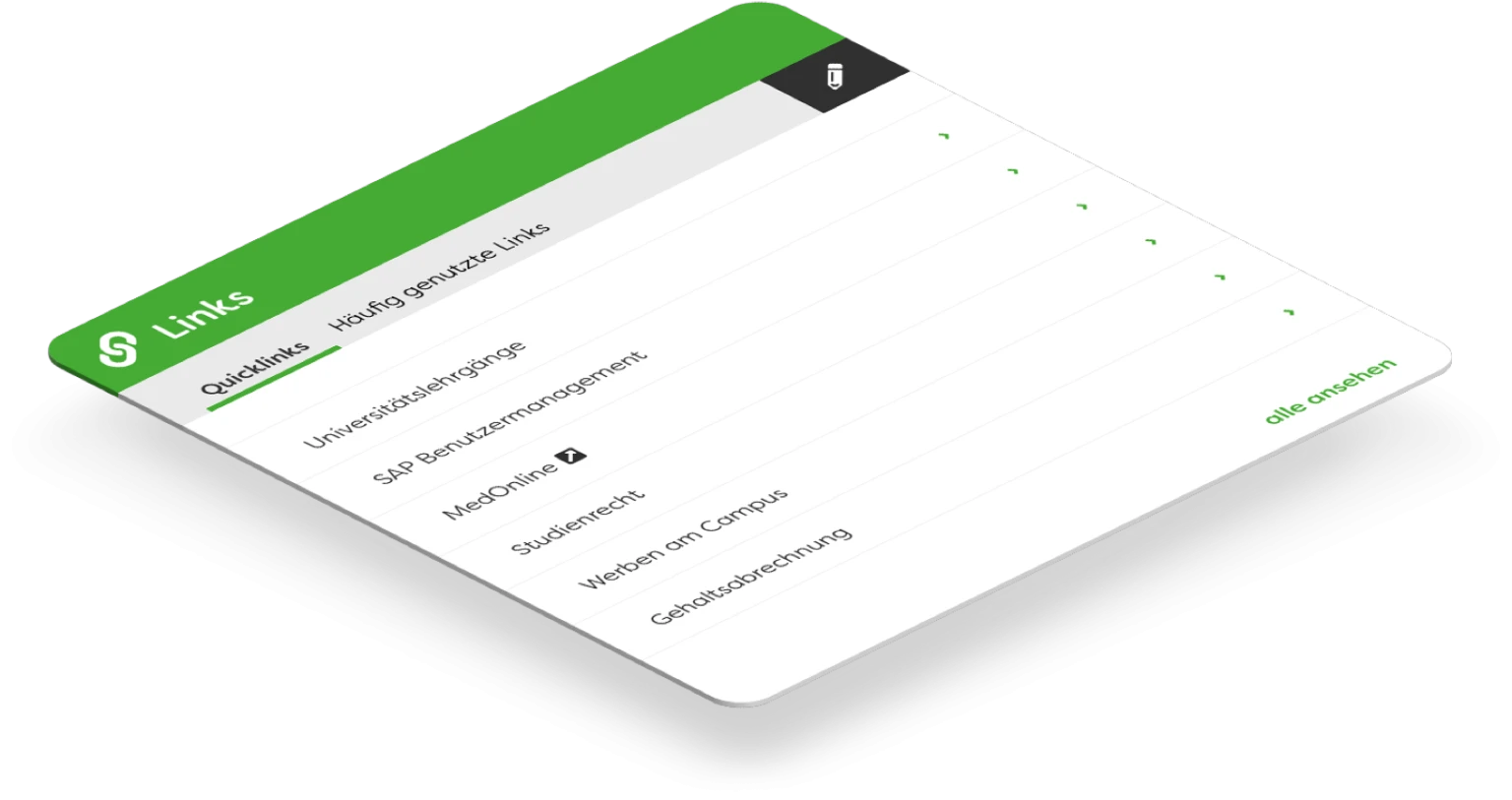 Quicklinks und haeufig genutzte Links