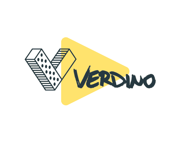 Gif mit verschiedenen Schriftzuegen von Verdino neben Verdino-Logo