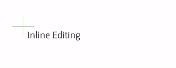 GIF zu Inline Editing, bei dem der Text geschrieben wird