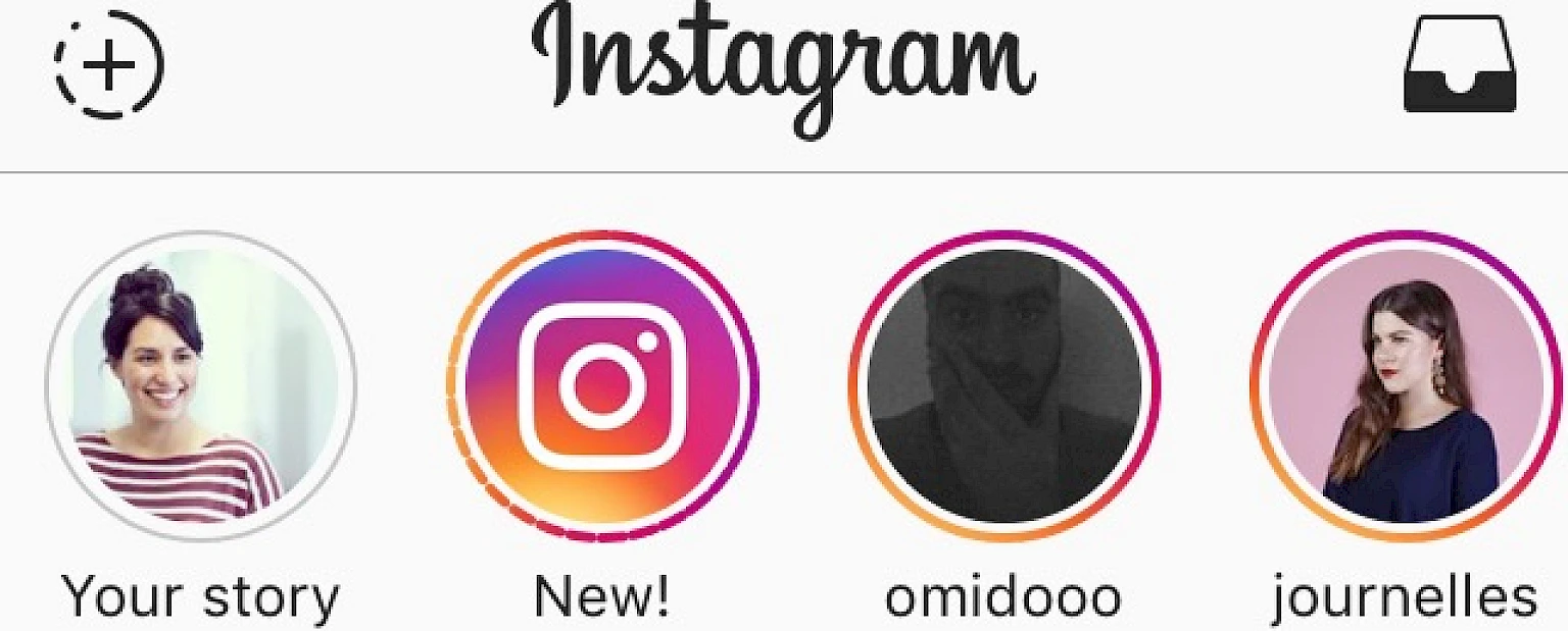 Instagram-Story-Leiste mit Profilbildern und Story-Highlights